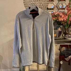 Robert Graham Light Gray Zip-Up Sweater M